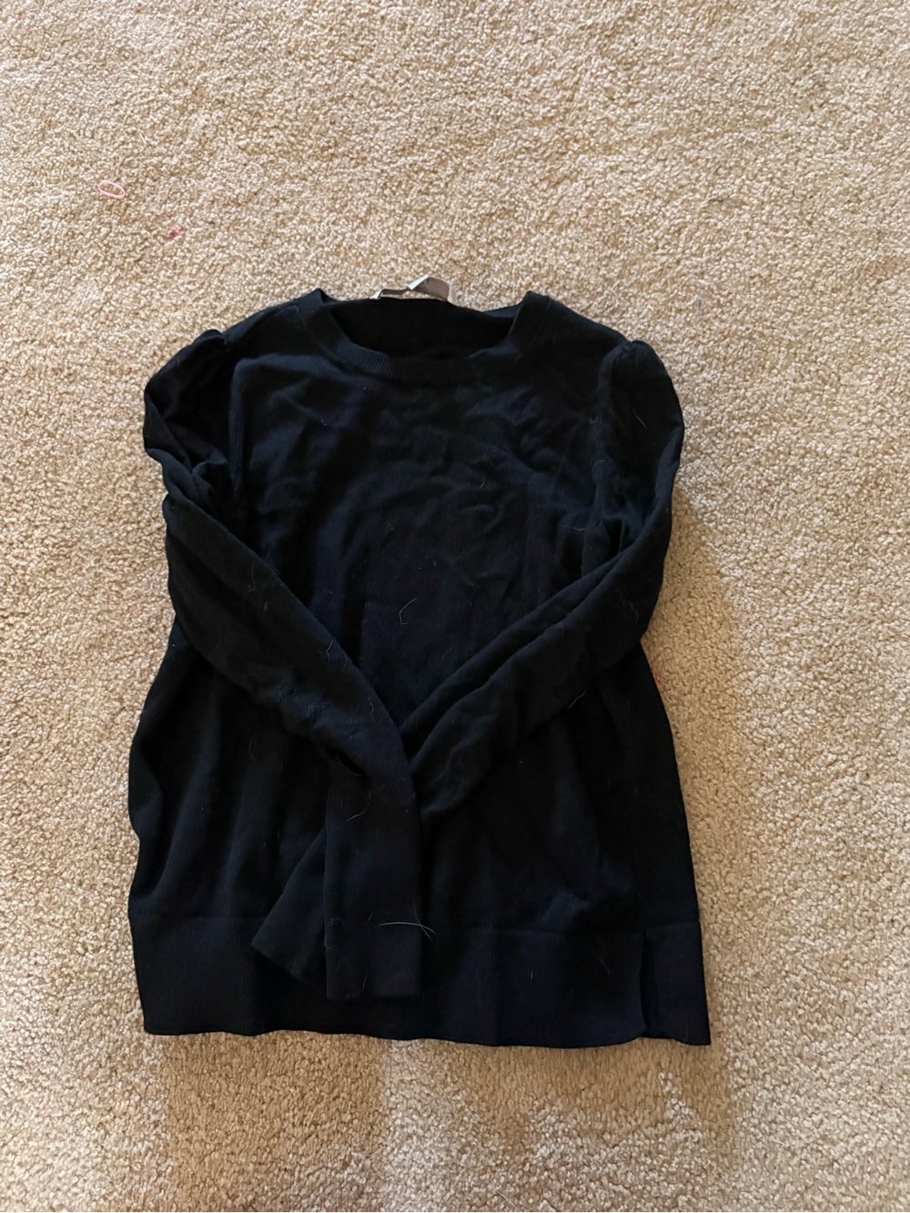 LOFT Black Knit Crewneck Top